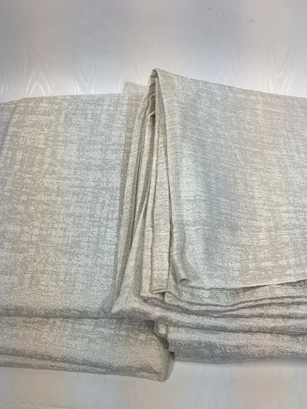 Studio 9 Blackout Curtains White w/Silver Sparkle Textured 2 Panels 37x96